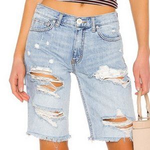 free people caroline cut off shorts indigo blue